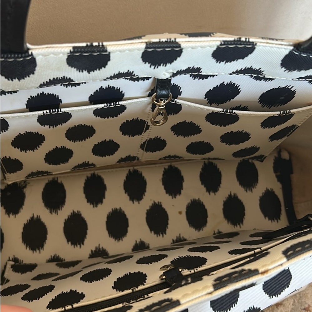 Kate Spade Dalmation Polka Dot Black and White Tote - Picture 5 of 5